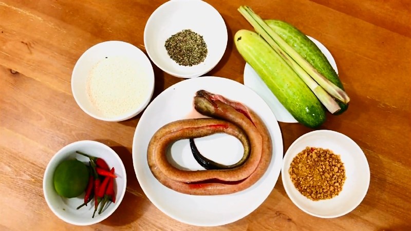 Nguyên liệu món ăn lươn nướng muối ớt