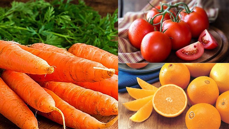 Nguyên liệu món ăn sinh tố cà chua cà rốt