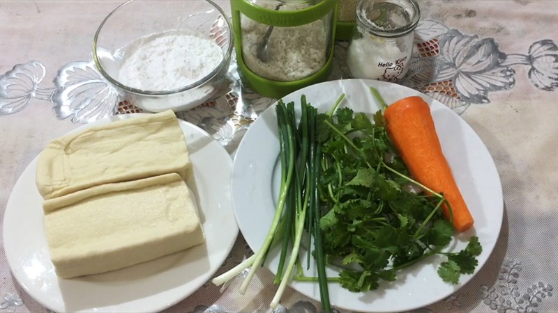 Nguyên liệu món ăn 3 cách làm chả đậu phụ chay