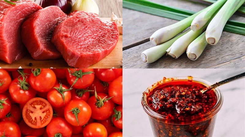 Nguyên liệu món ăn lẩu bò sa tế