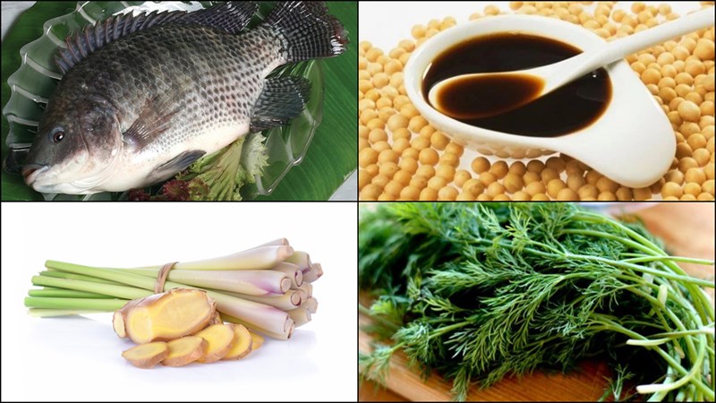Nguyên liệu món ăn cá rô phi hấp xì dầu và hấp bia