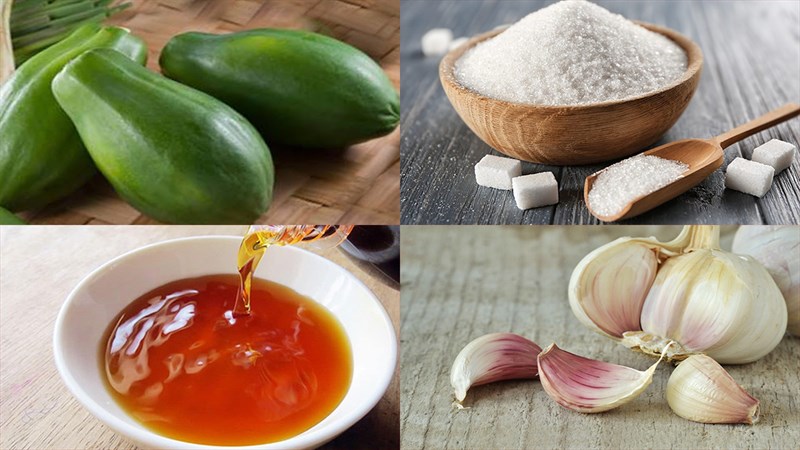 Nguyên liệu món ăn đu đủ ngâm chua ngọt