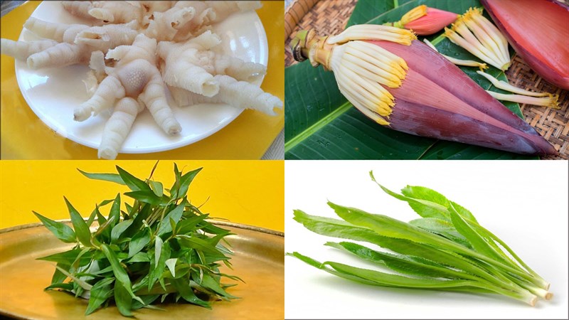 Nguyên liệu món ăn gỏi chân gà rút xương
