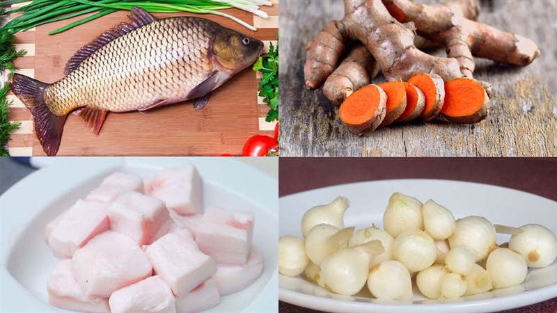 Nguyên liệu món ăn cá chép kho nghệ
