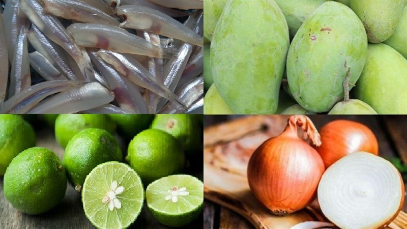 Nguyên liệu món ăn gỏi cá cơm tươi