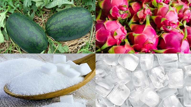 Nguyên liệu món ăn nước ép dưa hấu bằng máy xay sinh tố
