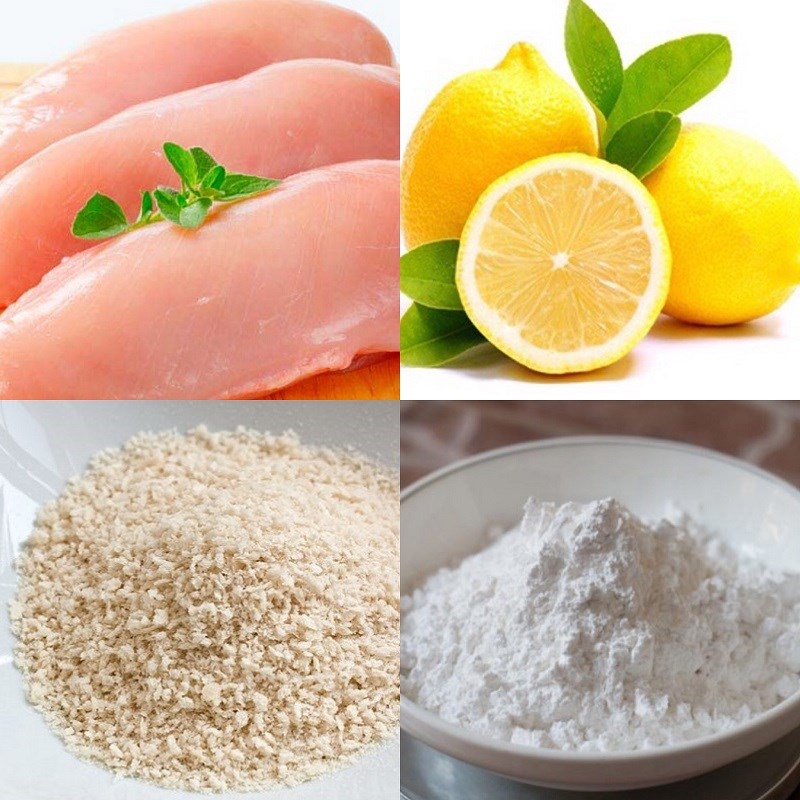 Nguyên liệu món ăn gà giòn sốt chanh tươi