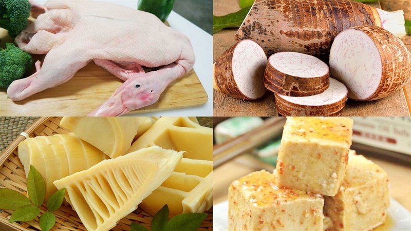 Nguyên liệu món ăn vịt nấu chao
