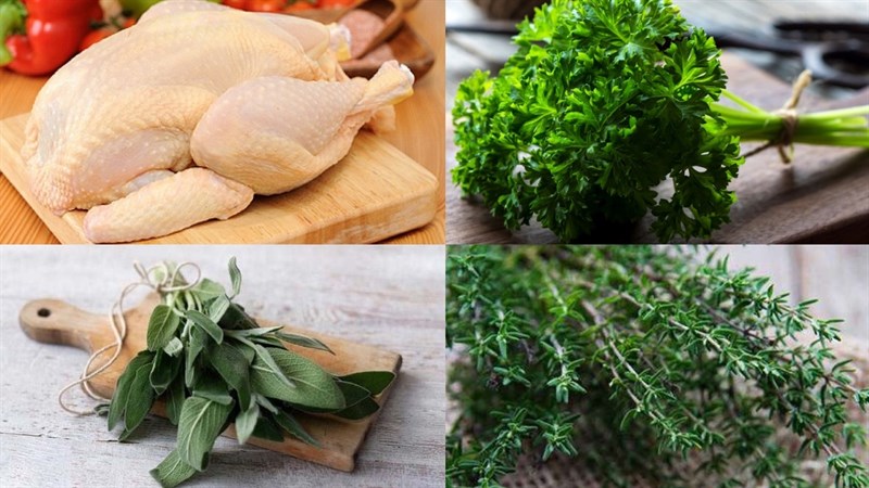 Nguyên liệu món ăn gà nướng kiểu anh