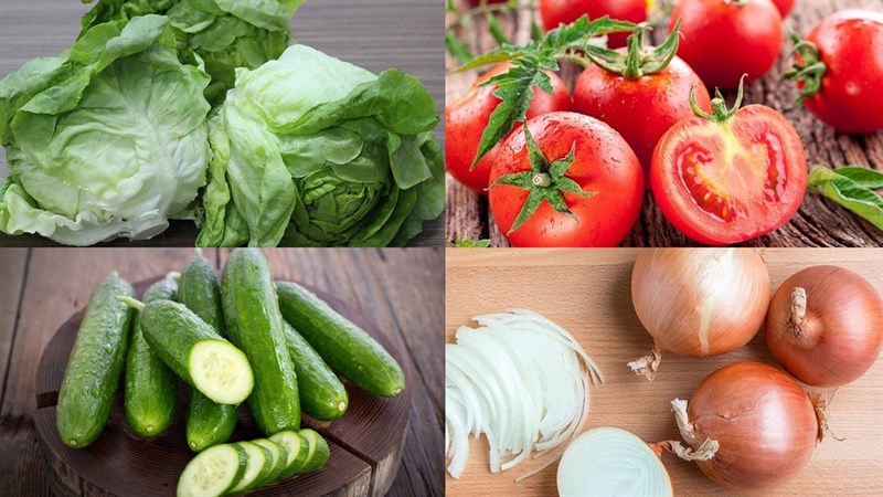 Nguyên liệu món ăn 2 cách làm xà lách (salad) trộn dầu giấm