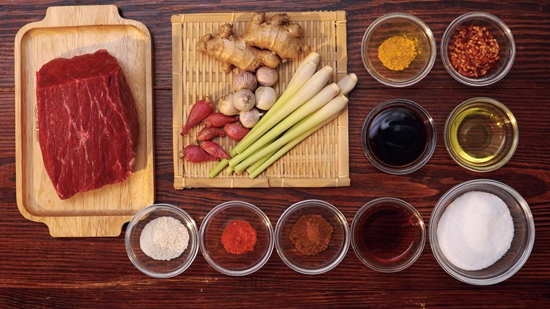 Nguyên liệu món ăn bò khô