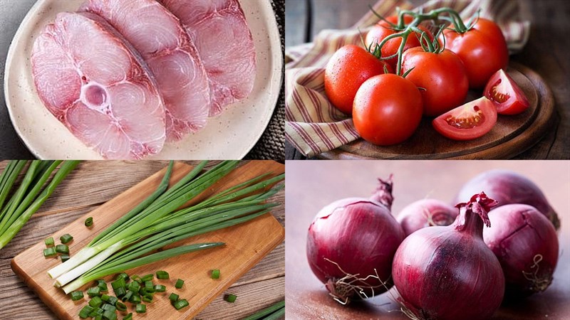 Nguyên liệu món ăn cá bớp sốt cà chua