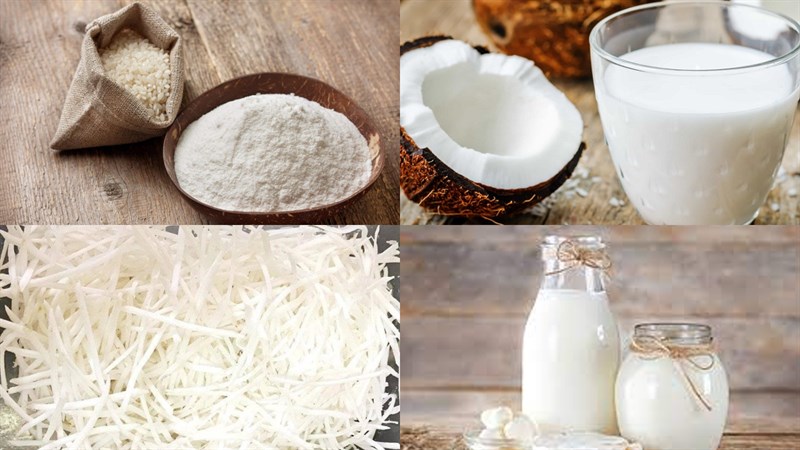 Nguyên liệu món ăn kem từ bột gạo nếp