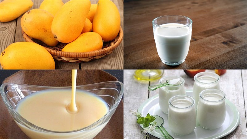 Nguyên liệu món ăn sữa chua xoài - yaourt xoài