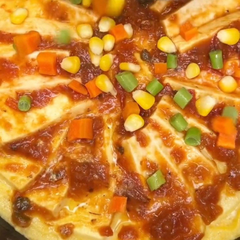 Bước 2 Chế biến Pizza đậu hũ (Công thức được chia sẻ từ Tiktok Cách Nấu Ngon cùng Cách Nấu Ngon)
