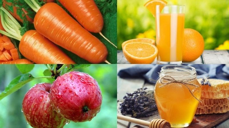 Nguyên liệu món ăn sinh tố cam cà rốt
