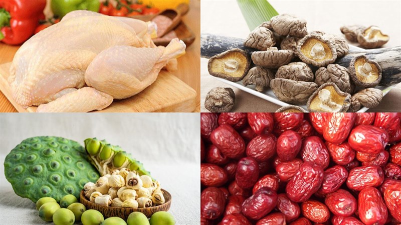 Nguyên liệu món ăn 2 cách nấu canh gà hạt sen và gà hầm hạt sen