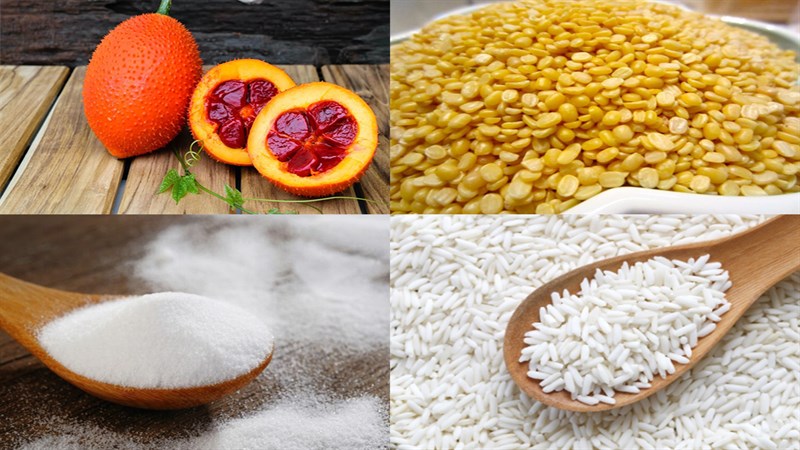 Nguyên liệu món ăn xôi gấc