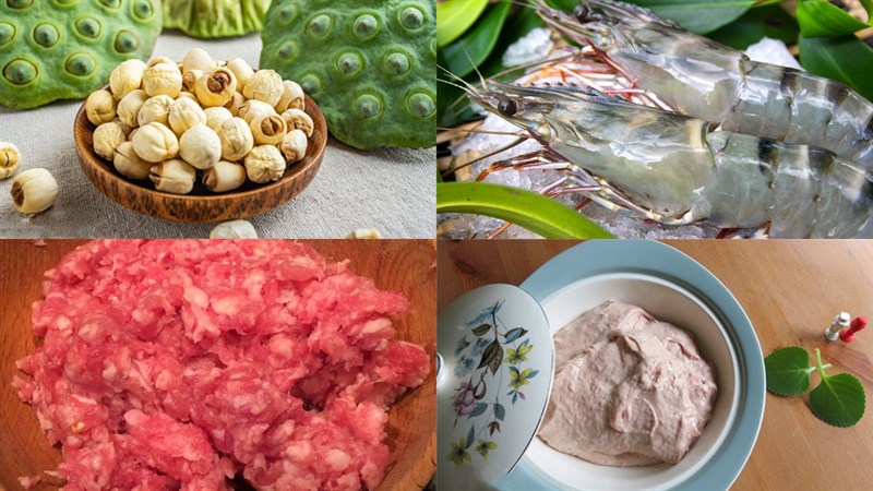 Nguyên liệu món ăn chả giò hạt sen