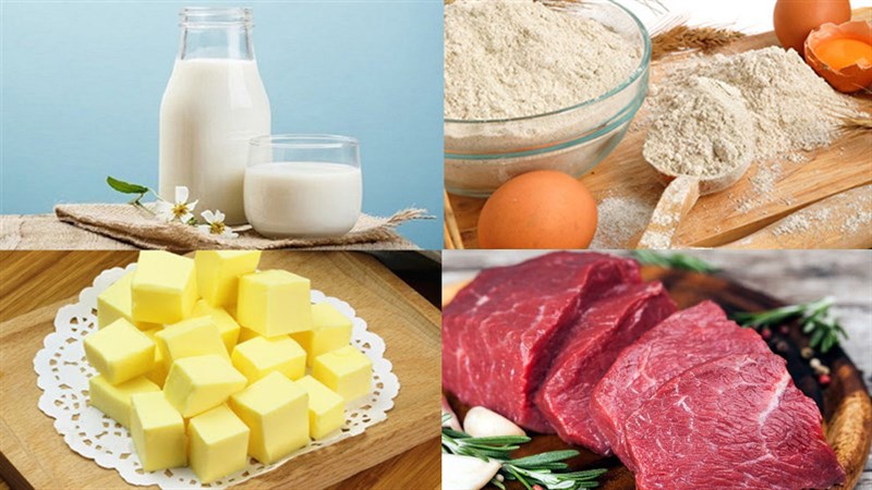 Nguyên liệu món ăn bánh mì cuộn thịt bò phô mai