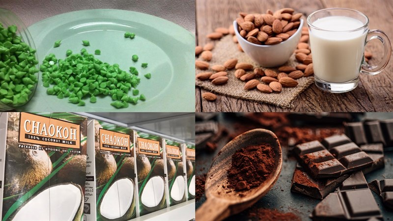 Nguyên liệu món ăn kem chocolate chip bạc hà và bưởi bạc hà