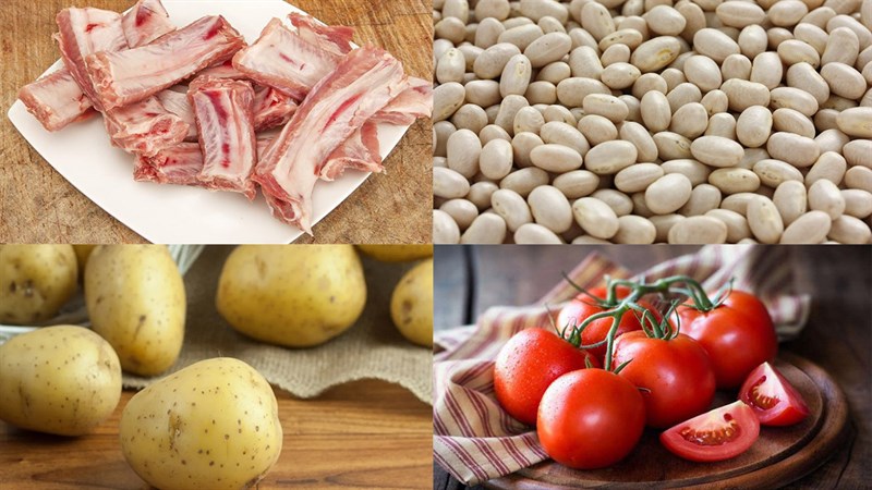 Nguyên liệu món ăn cách làm sườn heo nấu đậu hà lan