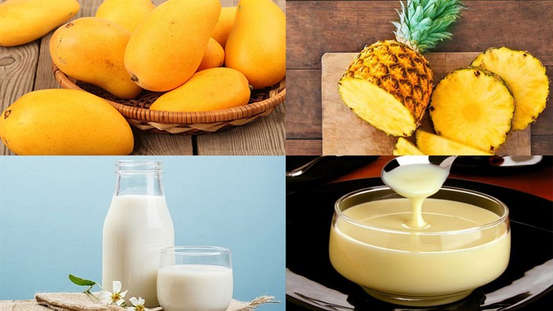 Nguyên liệu món ăn sinh tố xoài