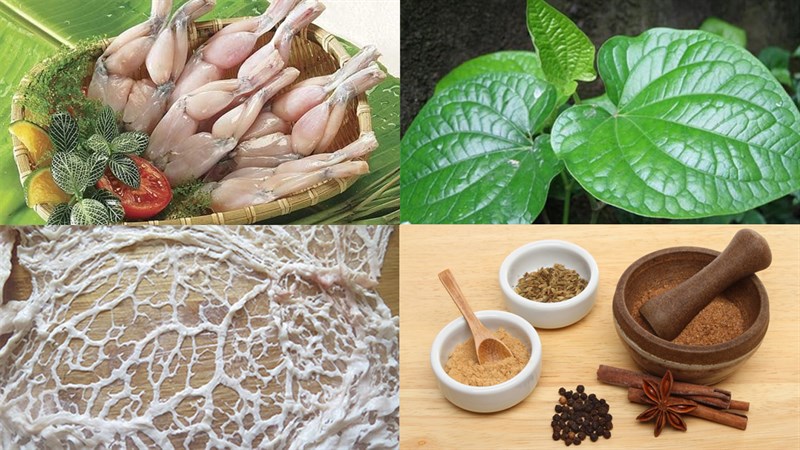 Nguyên liệu món ăn cá cuốn lá lốt và ếch cuốn lá lốt