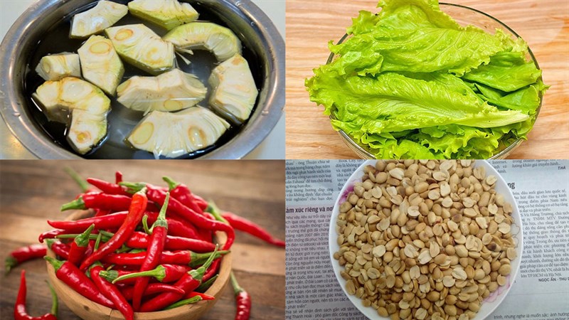 Nguyên liệu món ăn gỏi mít non chay