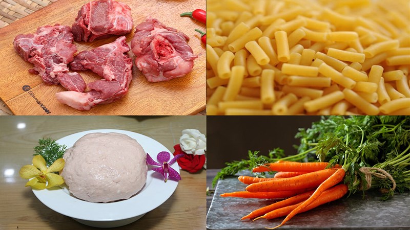 Nguyên liệu món ăn cách nấu nui nấu sườn heo