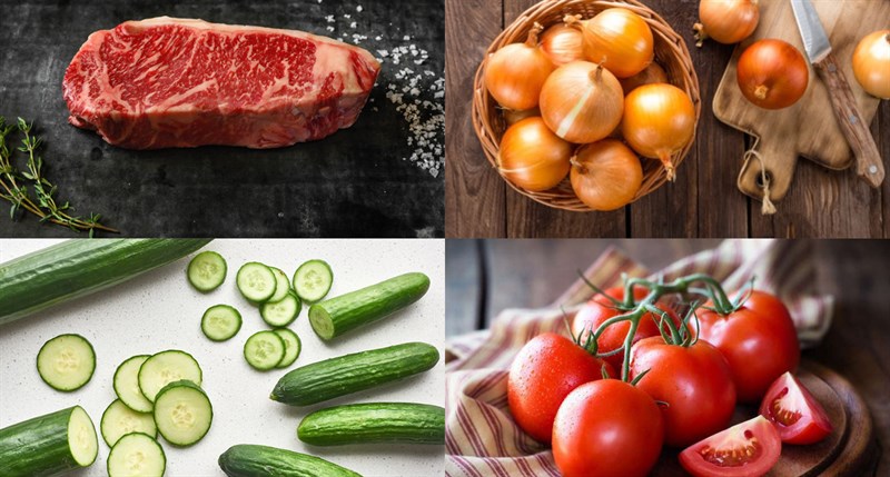 Nguyên liệu món ăn 3 cách làm salad thịt bò