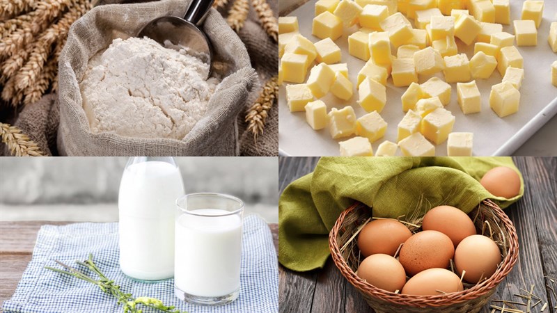 Nguyên liệu món ăn bánh mì nhân trứng sữa (custard), bánh mì nhân trứng sữa socola