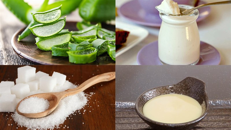 Nguyên liệu món ăn sinh tố nha đam sữa chua