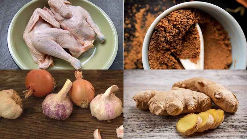 Nguyên liệu món ăn gà kho ngũ vị hương