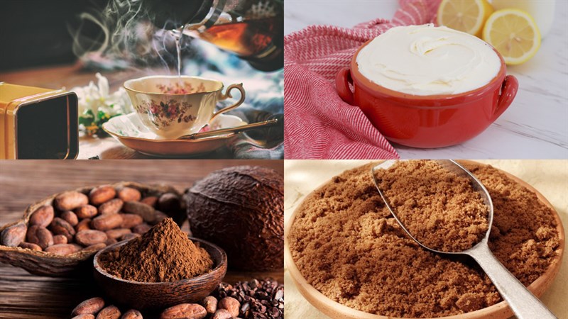 Nguyên liệu món ăn trà sữa kem tiramisu, trà sữa kem phô mai tiramisu