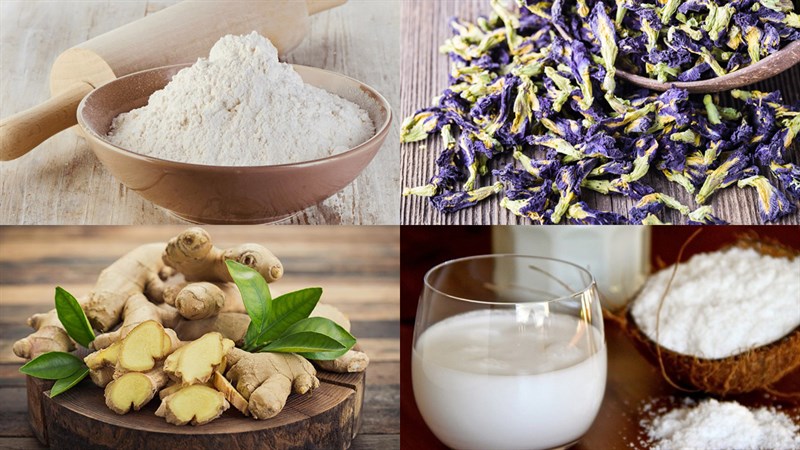 Nguyên liệu món ăn chè ỷ truyền thống, chè ỷ hoa đậu biếc