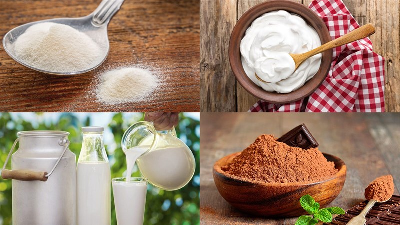 Nguyên liệu món ăn 2 cách làm pudding chocolate và cacao