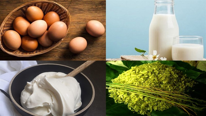 Nguyên liệu món ăn kem cốm dẹp