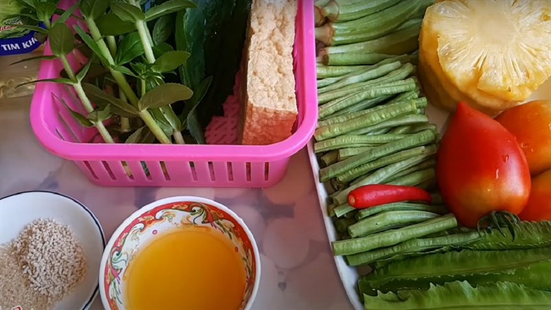 Nguyên liệu món ăn canh chua đậu chay