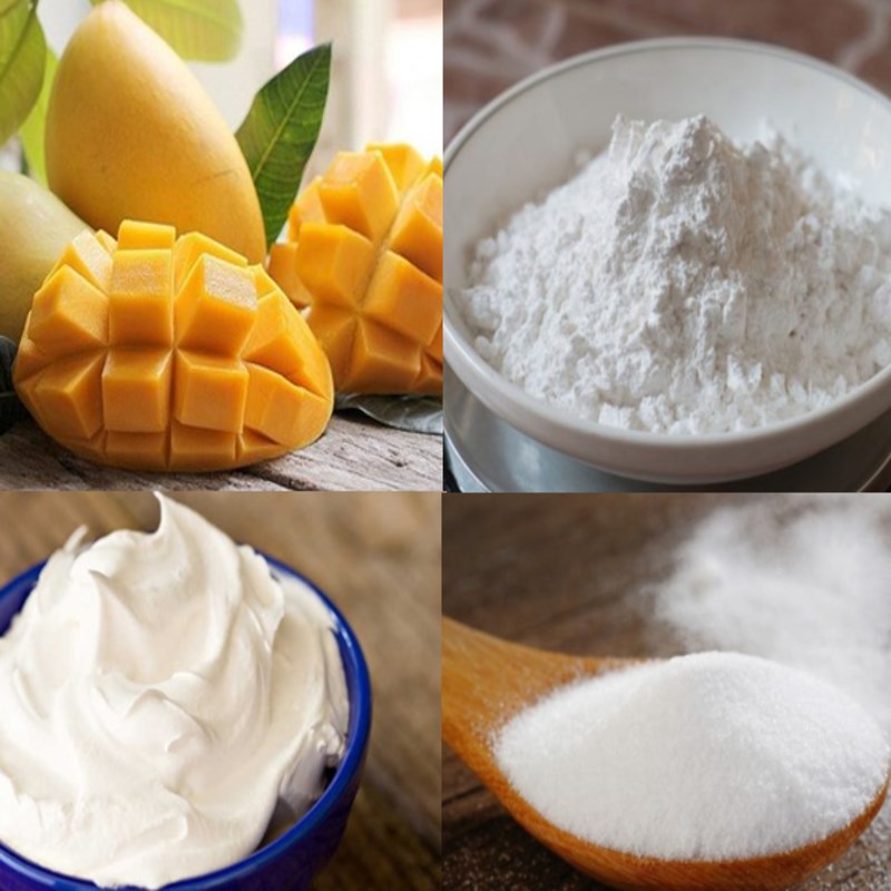 Nguyên liệu món ăn chè khoai dẻo pudding xoài