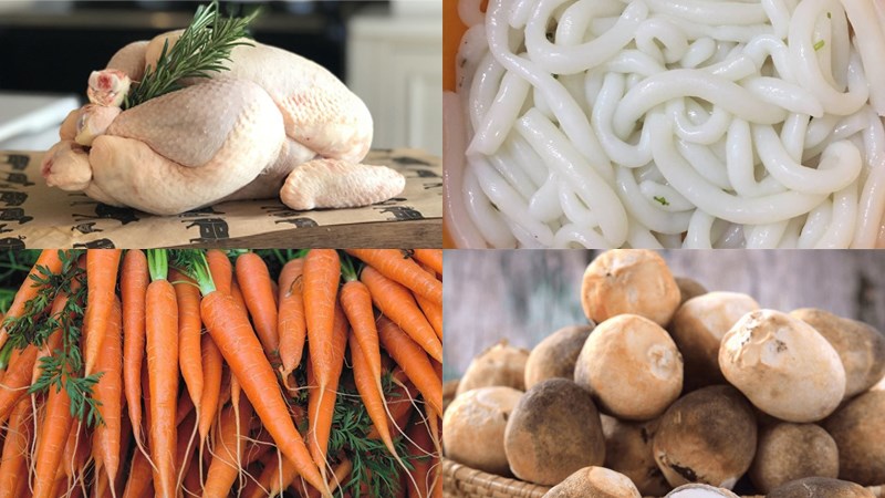 Nguyên liệu món ăn 2 cách nấu bánh canh gà