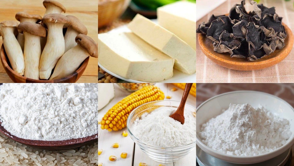Nguyên liệu món ăn bánh nậm chay nhân nấm