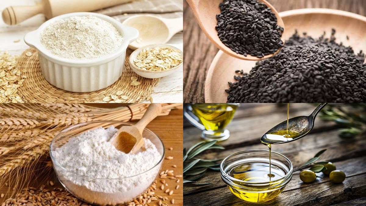 Nguyên liệu món ăn bánh quy mè đen yến mạch