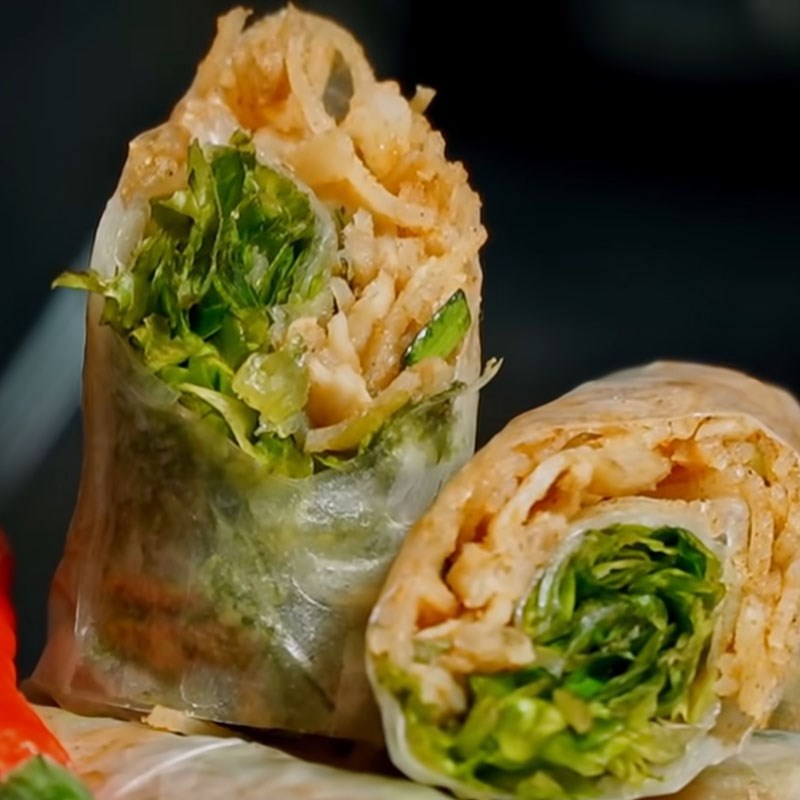 Bước 7 Thành phẩm Bì cuốn chay từ củ cải muối