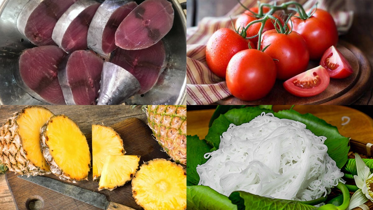 Nguyên liệu món ăn bún cá ngừ quy nhơn