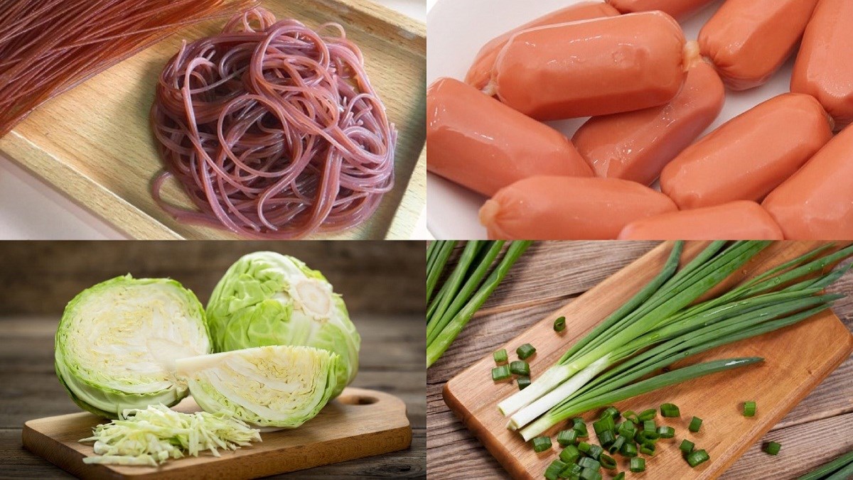 Nguyên liệu món ăn bún gạo lứt xào