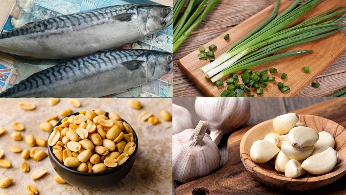 Nguyên liệu món ăn cá saba nướng mỡ hành