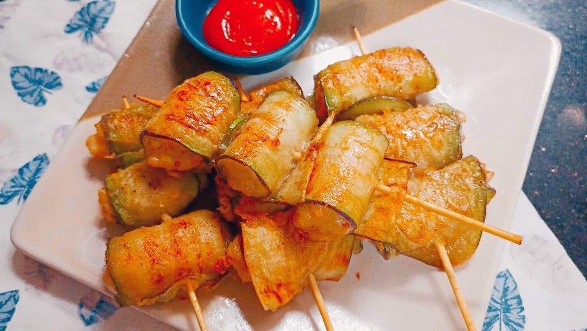 Cà tím cuộn thịt chiên giòn