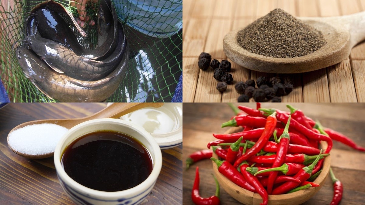 Nguyên liệu món ăn cá trê kho tiêu