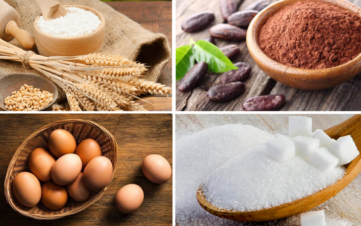 Nguyên liệu món ăn bánh bông lan cuộn socola
